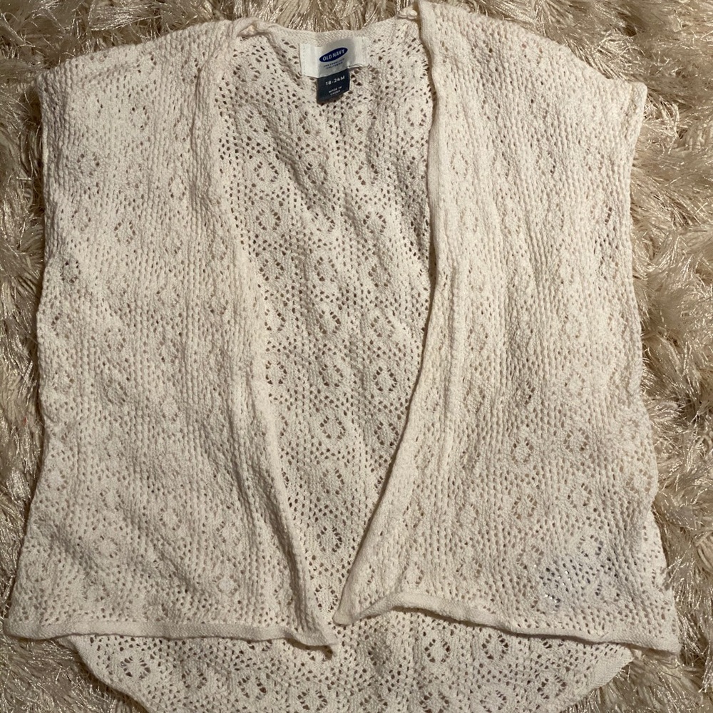 Old navy 18-24 off white lace vest